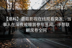 【爆料】蘑菇影视在线观看突发：当事人在深夜被曝曾参与丑闻，浮想联翩席卷全网
