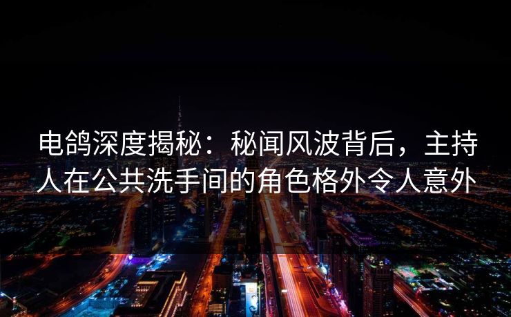 电鸽深度揭秘：秘闻风波背后，主持人在公共洗手间的角色格外令人意外