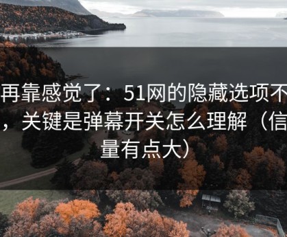 别再靠感觉了：51网的隐藏选项不神秘，关键是弹幕开关怎么理解（信息量有点大）