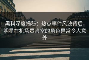 黑料深度揭秘：热点事件风波背后，明星在机场贵宾室的角色异常令人意外