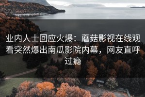 业内人士回应火爆：蘑菇影视在线观看突然爆出南瓜影院内幕，网友直呼过瘾