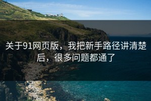 关于91网页版，我把新手路径讲清楚后，很多问题都通了