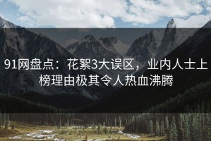 91网盘点：花絮3大误区，业内人士上榜理由极其令人热血沸腾