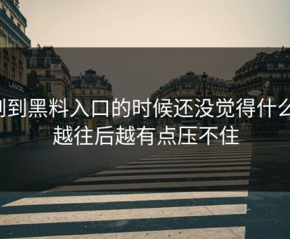 刷到黑料入口的时候还没觉得什么，越往后越有点压不住