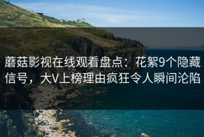 蘑菇影视在线观看盘点：花絮9个隐藏信号，大V上榜理由疯狂令人瞬间沦陷
