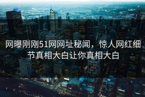 网曝刚刚51网网址秘闻，惊人网红细节真相大白让你真相大白