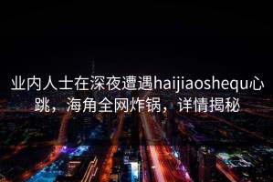 业内人士在深夜遭遇haijiaoshequ心跳，海角全网炸锅，详情揭秘