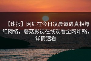 【速报】网红在今日凌晨遭遇真相爆红网络，蘑菇影视在线观看全网炸锅，详情速看